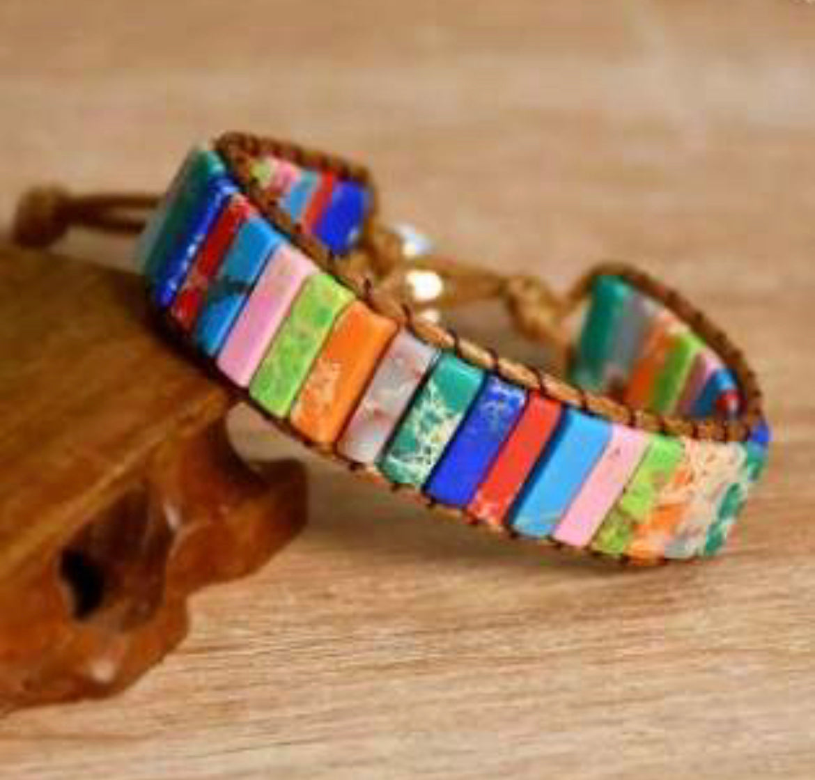 Turquoise leather bracelets
