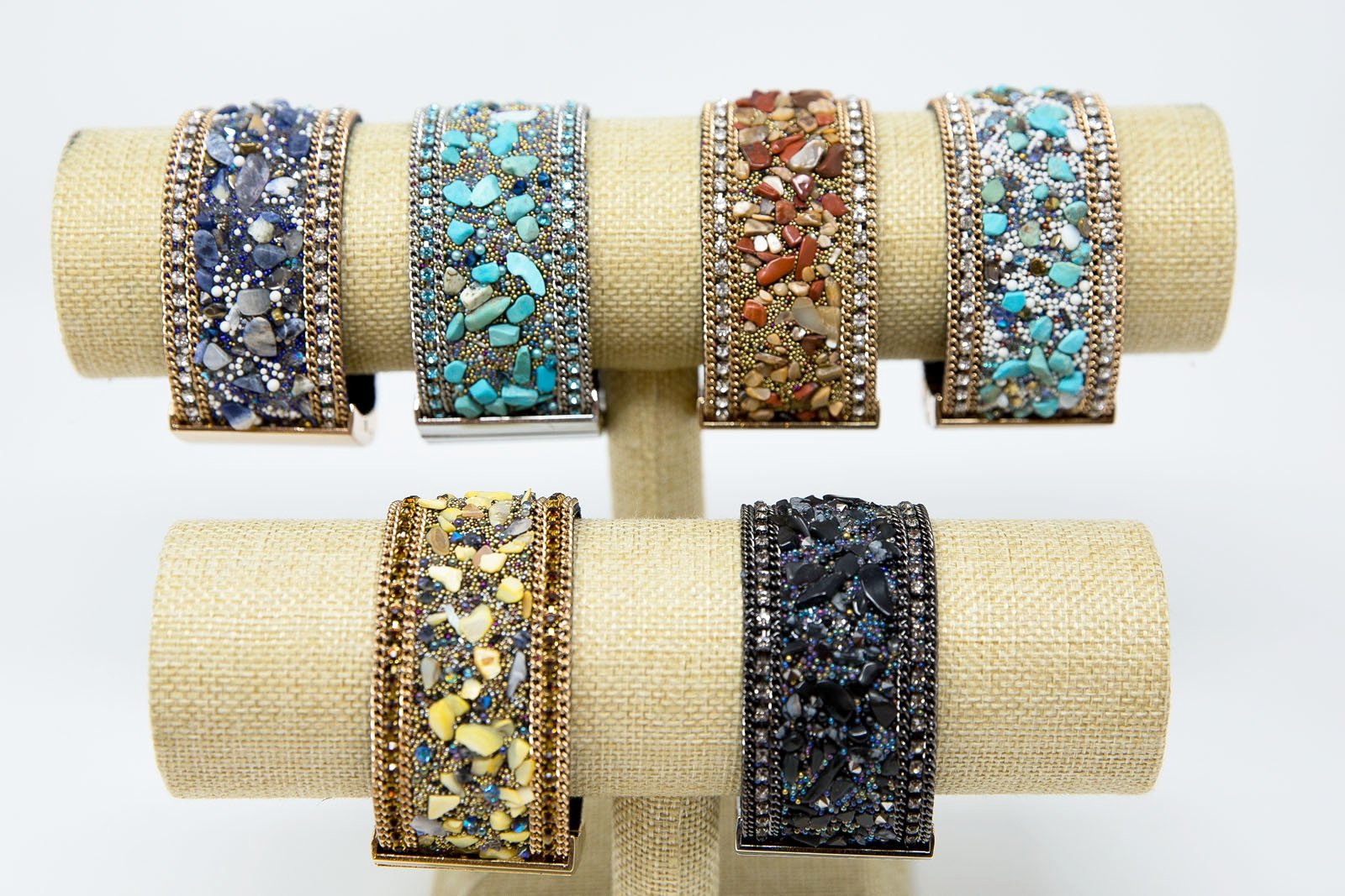 Genuine Stone Leather magnetic Clasp Bracelets