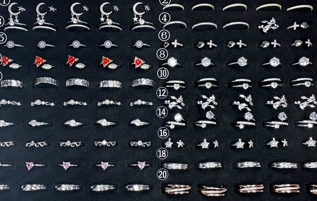 925 Sterling rings assorted adjustable