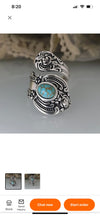 Beautiful wide band turquoise rings
